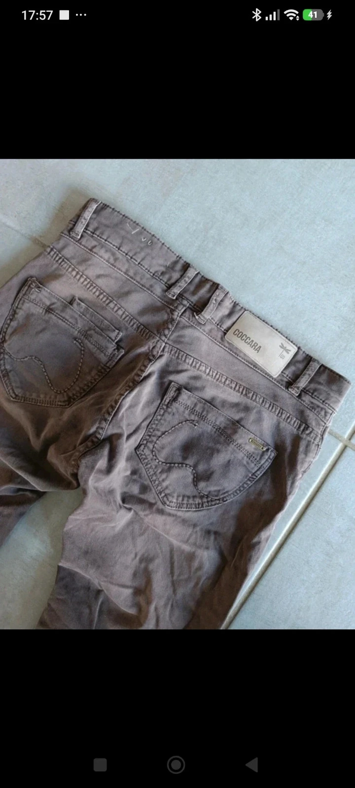 Jeans slim Coccara taupe feminino T28 / T38 algodão elastano novo com etiqueta – photo 3